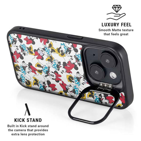 Disney Minnie Mouse Rockin Minnie Pattern iPhone 14 Plus Kickstand Case