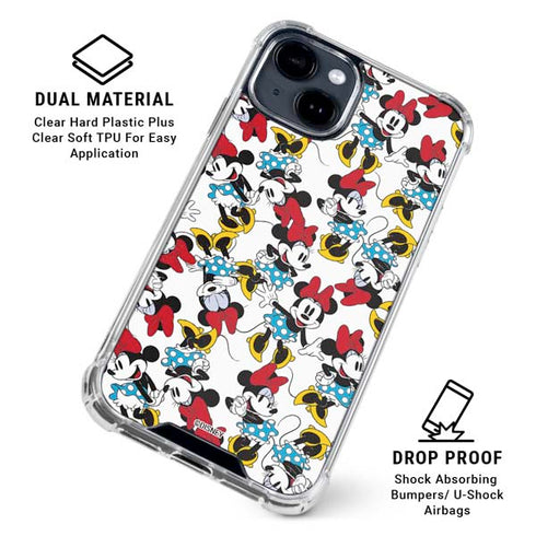 Disney Minnie Mouse Rockin Minnie Pattern iPhone 15 Clear Case