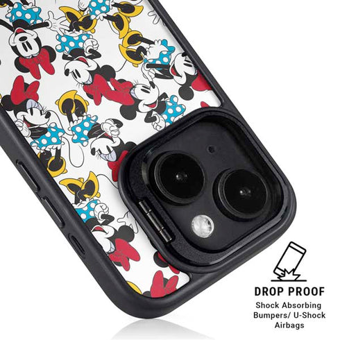 Disney Minnie Mouse Rockin Minnie Pattern iPhone 15 Plus Kickstand Case