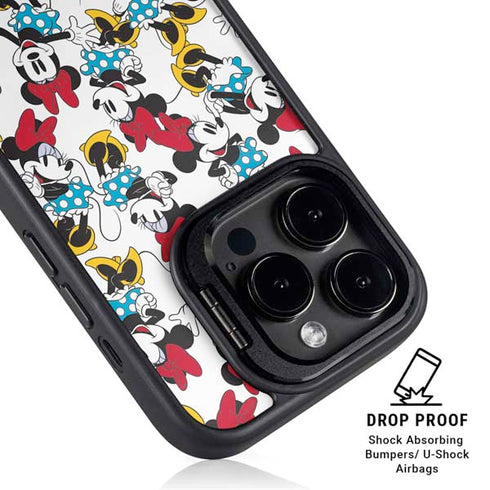 Disney Minnie Mouse Rockin Minnie Pattern iPhone 15 Pro Kickstand Case