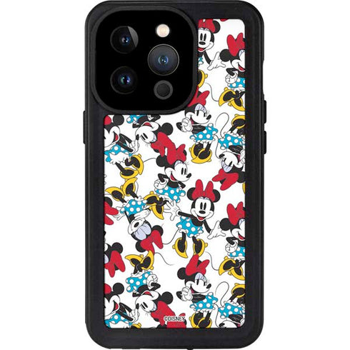 Disney Minnie Mouse Rockin Minnie Pattern iPhone 15 Pro Waterproof Case