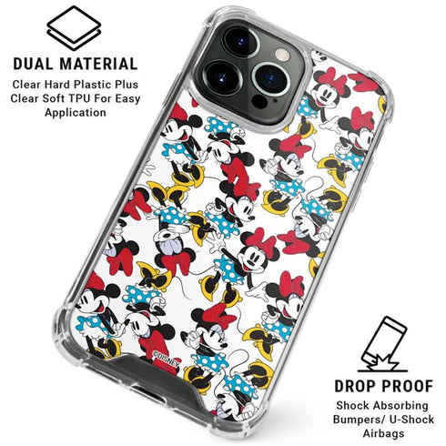 Disney Minnie Mouse Rockin Minnie Pattern iPhone 16 Pro Max Clear Case