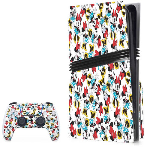 Disney Minnie Mouse Rockin Minnie Pattern PS5 Pro Disk Bundle Skin
