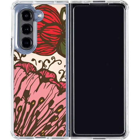 Rose Bud Floral Galaxy Z Fold5 5G Clear Case