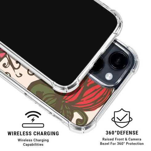 Rose Bud Floral iPhone 15 Clear Case