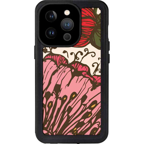Rose Bud Floral iPhone 15 Pro Waterproof Case