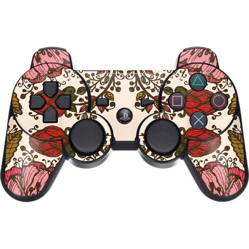 Rose Bud Floral PS3 Dual Shock wireless controller Skin