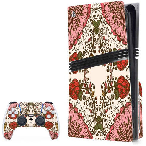 Rose Bud Floral PS5 Pro Disk Bundle Skin
