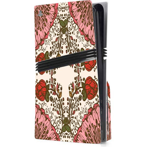 Rose Bud Floral PS5 Pro Disk Console Skin