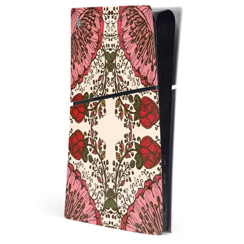 Rose Bud Floral PS5 Slim Digital Edition Console Skin