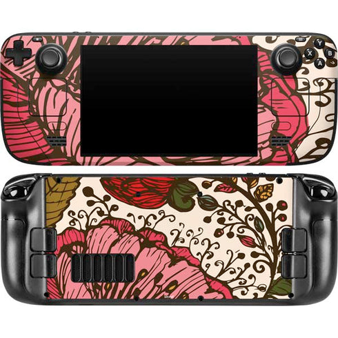 Rose Bud Floral Steam Deck Handheld Gaming Computer OLED Skin