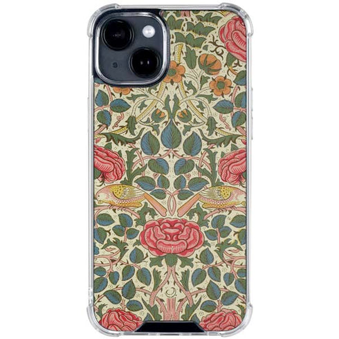 Rose by William Morris iPhone 15 Clear Case