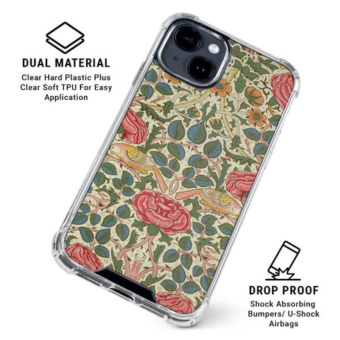 Rose by William Morris iPhone 15 Clear Case