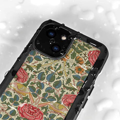 Rose by William Morris iPhone 15 Plus Waterproof Case
