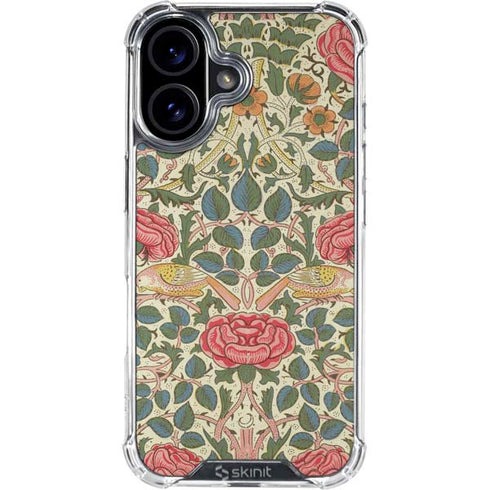 Rose by William Morris iPhone 16 Plus Clear Case