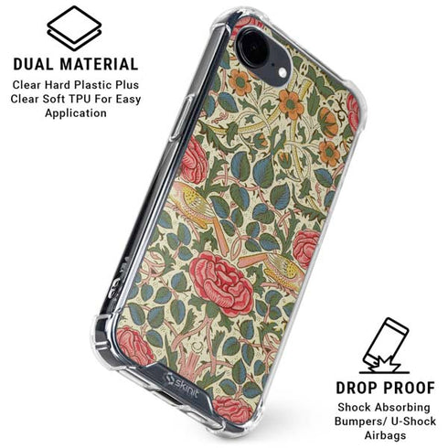 Rose by William Morris iPhone 16e Clear Case