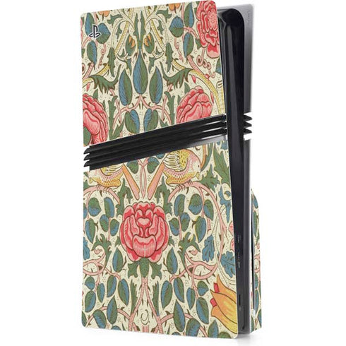 Rose by William Morris PS5 Pro Disk Console Skin