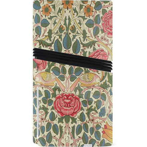 Rose by William Morris PS5 Pro Disk Console Skin