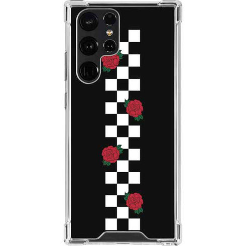 Rose Checkerboard Galaxy S23 Ultra Clear Case