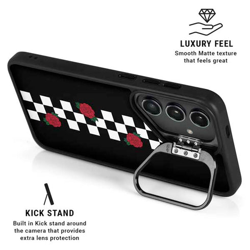 Rose Checkerboard Galaxy S25 Kickstand Case