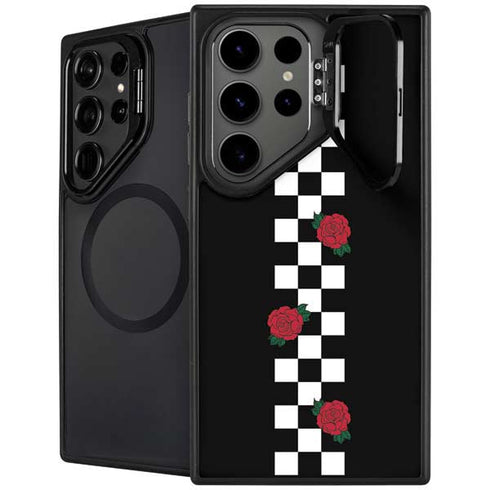 Rose Checkerboard Galaxy S25 Ultra Kickstand Case