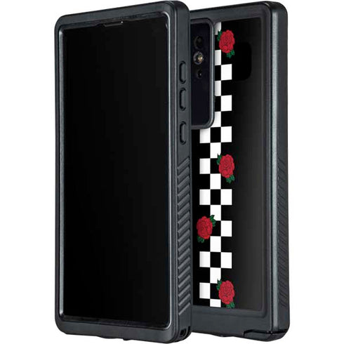 Rose Checkerboard Galaxy S24 Ultra Waterproof Case