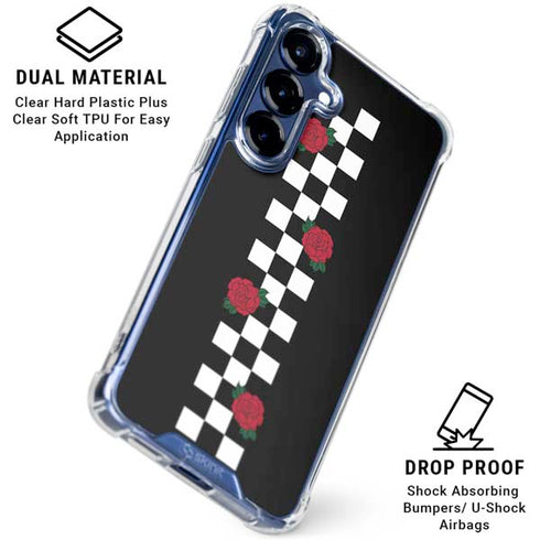 Rose Checkerboard Galaxy S25 Clear Case