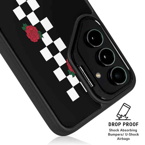Rose Checkerboard Galaxy S26 Kickstand Case