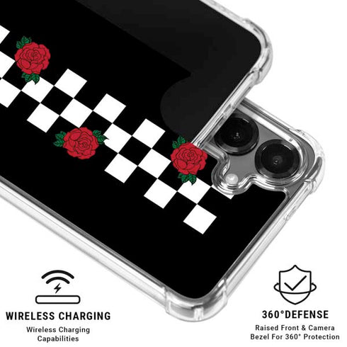 Rose Checkerboard Galaxy S26 Plus Clear Case