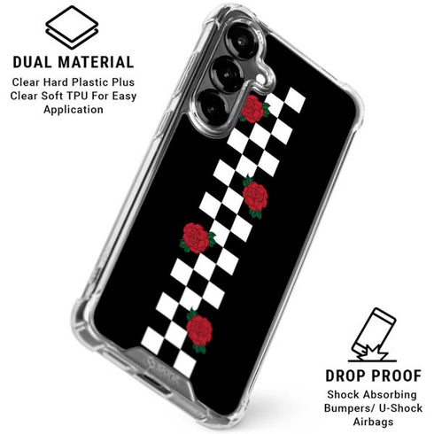 Rose Checkerboard Galaxy S26 Plus Clear Case