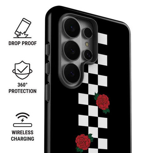 Rose Checkerboard Galaxy S26 Ultra Impact Case
