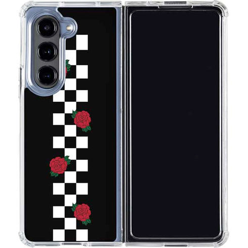 Rose Checkerboard Galaxy Z Fold5 5G Clear Case