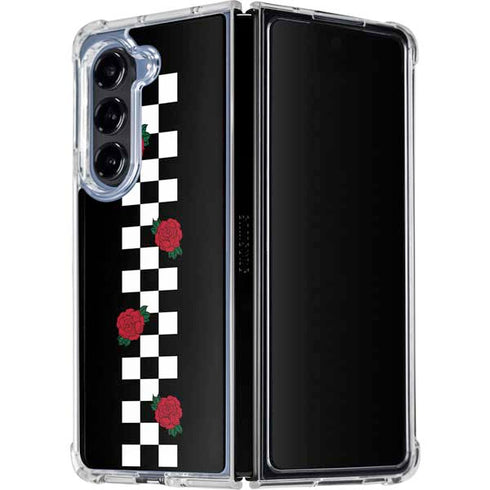 Rose Checkerboard Galaxy Z Fold5 5G Clear Case