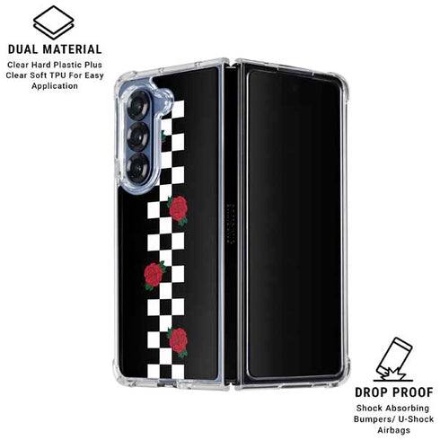 Rose Checkerboard Galaxy Z Fold6 Clear Case