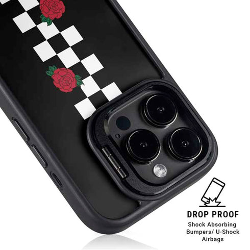 Rose Checkerboard iPhone 13 Pro Kickstand Case