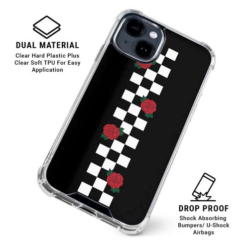 Rose Checkerboard iPhone 15 Clear Case