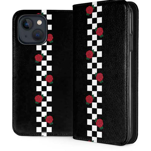 Rose Checkerboard iPhone 15 Plus Folio Case