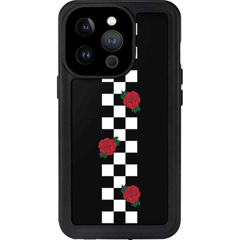 Rose Checkerboard iPhone 15 Pro Waterproof Case