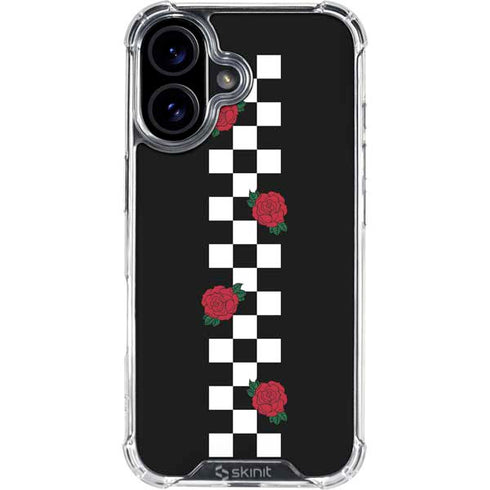 Rose Checkerboard iPhone 16 Plus Clear Case