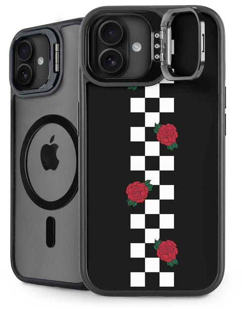 Rose Checkerboard iPhone 16 Plus Kickstand Case