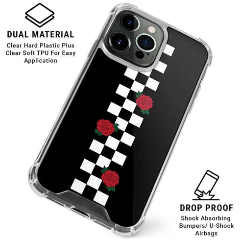Rose Checkerboard iPhone 16 Pro Clear Case