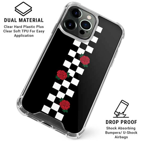 Rose Checkerboard iPhone 16 Pro Max Clear Case