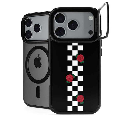 Rose Checkerboard iPhone 18 Pro Kickstand Case