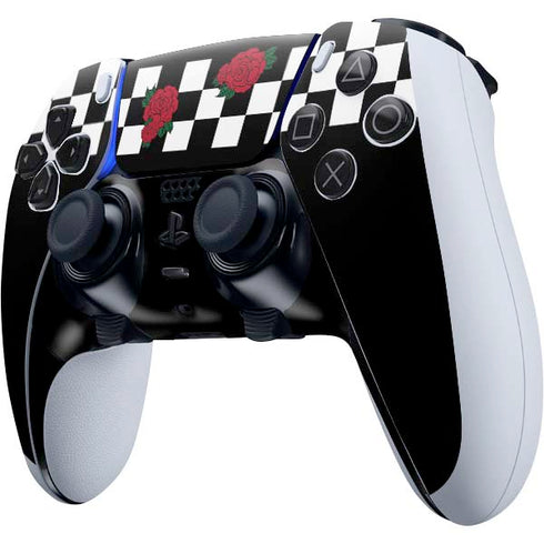 Rose Checkerboard PS5 DualSense Edge Pro Controller Skin