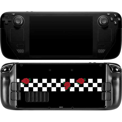 Rose Checkerboard Steam Deck Handheld Gaming Computer OLED Skin