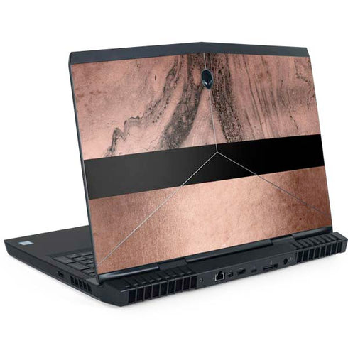 Rose Gold and Black Marble Dell Alienware Skin
