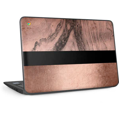 Rose Gold and Black Marble HP Chromebook Skin
