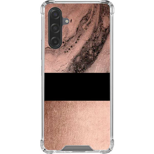 Rose Gold and Black Marble Galaxy A17 Clear Case