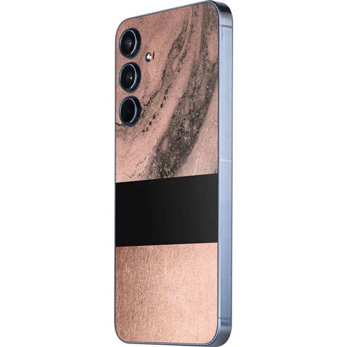 Rose Gold and Black Marble Galaxy A35 5G Skin