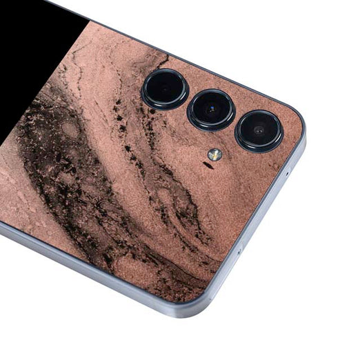 Rose Gold and Black Marble Galaxy A35 5G Skin